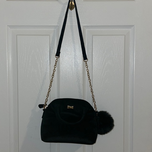 Black Velvet Crossbody Bag - Picture 1 of 4